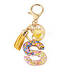 Alloy Resin Polygon Keychains KEYC-TADJ0002-03G-S-1