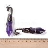 Natural Amethyst Faceted Pointed Bullet Big Pendants G-L524-19R-14-3