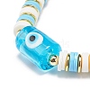 4Pcs 4 Color Handmade Evil Eye Lampwork Column Beaded Stretch Bracelets Set BJEW-JB08904-5