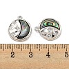 Brass Micro Pave Clear Cubic Zirconia Pendants KK-L211-017P-02-3