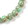 Synthetic Turquoise(Dyed) Round Beaded Stretch Bracelets G-U005-01A-07-2