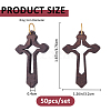 50Pcs Cross Wood Pendants PALLOY-FH00175-2