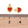 Heart Rack Plating Brass Glass Pendants KK-S385-01G-04-3