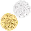 CRASPIRE 40 Sheets 2 Styles Self Adhesive Gold & Silver Foil Embossed Stickers DIY-CP0010-47-1