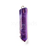 Electroplated Natural Quartz Pendants G-P315-B01-01G-1