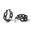 304 Stainless Steel Curb Chain Chunky Hoop Earrings for Women Ion Plating(IP) EJEW-P197-05EB-2