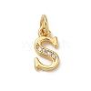 Brass Micro Pave Cubic Zirconia Charms KK-I382-03G-S-1