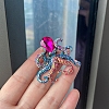 Octopus Alloy Rhinestone Brooches PW-WG2CCB5-01-2