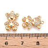 Brass Micro Pave Clear Cubic Zirconia Pendants KK-T078-02G-02-3