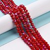 Electroplate Opaque Solid Color Glass Beads Strands EGLA-A044-P1mm-L22-4