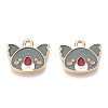 Light Gold Plated Alloy Enamel Charms ENAM-T009-79A-RS-1