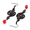 Alloy Snake with Plastic Teardrop Dangle Earrings for Women EJEW-G349-02EB-3