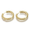 Brass Micro Pave Clear Cubic Zirconia Huggie Hoop Earrings EJEW-S201-211-NF-3