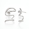 Non-Tarnish 304 Stainless Steel Snake Wrap Stud Earrings EJEW-B023-02P-3