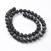 Natural Golden Sheen Obsidian Beads Strands G-C068-8mm-9-2