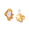 Flower Natural Pearl Stud Earrings for Women EJEW-E303-24G-2