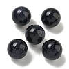 Synthetic Blue Goldstone Round Ball Figurines Statues for Home Office Desktop Decoration G-P532-02A-01-1