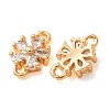 Brass Pave Clear Cubic Zirconia Connector Charms CU-CBAEC99-15G-2