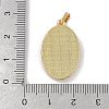 Rack Plating Brass Pave Shell Oval Pendants KK-U032-92G-01-3