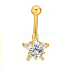 Clear Cubic Zirconia Belly Button Rings WG9960A-16-1