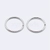 Anti-Tarnish Rhodium Plated 925 Sterling Silver Open Jump Rings STER-F036-02P-1x7mm-2