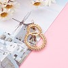 Alloy Hollow Geometric Gemstone Beads Hair Barrettes PHAR-JH00075-03-4