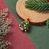 Christmas Theme Glass Seed Beads Pendants PALLOY-TA00027-4
