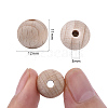 Undyed Natural Beech Wood Beads X-WOOD-T020-01A-3