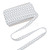 10M Polyester Silver Metallic Lace Ribbon DIY-WH0491-43C-1