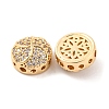 Brass Micro Pave Clear Cubic Zirconia Beads KK-S389-26G-2