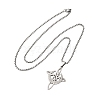 304 Stainless Steel Viking Knot Cross with Moon Pendant Necklaces for Men NJEW-S440-09P-2