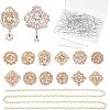 CHGCRAFT 14Pcs 14 Style Crystal Rhinestone Flower and Teardrop Badges DIY-CA0004-83-1