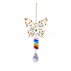 Glass Teardrop Hanging Suncatchers HJEW-WH0201-018-8