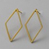 Golden Brass Hollow Geometric Stud Earrings EJEW-WH0012-127D-1