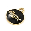 Blended Coffee Alloy Enamel Pendants ENAM-B038-01G-01-2