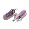 Natural Lepidolite Pointed Pendants G-G025-01P-30-2