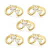 Clear Cubic Zirconia Double Heart Open Cuff Ring RJEW-H120-01G-3
