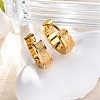 Sand Flash 304 Stainless Steel Hoop Earrings for Women EJEW-M001-23G-4