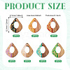 14Pcs 7 Colors Opaque Resin and Walnut Wood Pendants RESI-TA0005-11-4
