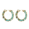 Natural Agate Beaded Hoop Earrings EJEW-JE04847-04-1