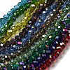 Electroplate Transparent Glass Beads Strands EGLA-A034-T6mm-G-1