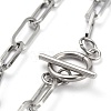 Tarnish Resistant 304 Stainless Steel Paperclip Chain Bracelets BJEW-O186-03P-2