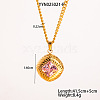 Retro Rhombus Stainless Steel Cubic Zirconia Pendant Necklaces for Women LS-CQ6357-2-1