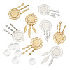 DIY Blank Dome Woven Net/Web with Feather Alloy Pendant Making Kits DIY-TA0011-22-2