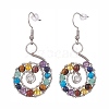 3 Pairs 3 Color Natural & Synthetic Mixed Gemstone Braided Vortex Dangle Earrings EJEW-JE04906-3