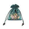 Flower Pattern Satin Jewelry Packing Pouches PW-WG90050-03-1