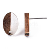 Resin & Walnut Wood Stud Earring Findings MAK-N032-004A-A01-4