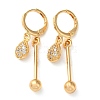 Rhinestone Teardrop Leverback Earrings EJEW-K256-27KCG-1