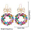 Christmas Alloy Rhinestone Stud Dangle Earrings FS-WG10992-22-1