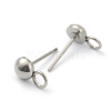 Non-Tarnish 202 Stainless Steel Stud Earring Findings STAS-F266-18B-P-3